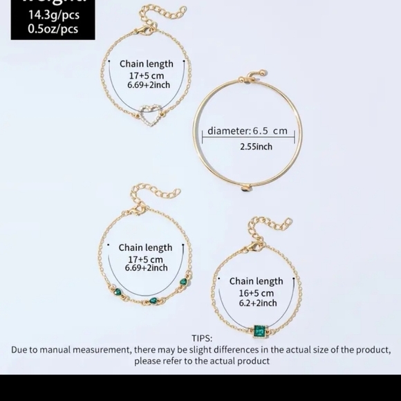 Bracelets set gold plated  4 nwt - Picture 2 of 4